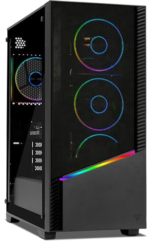 YEYIAN PC Gaming Elara Z5 Copilot Esports AMD Ryzen 5 9600X 6 Cores a 5,4 GHz | NVIDIA GeForce RTX 5060 8GB GDDR7 | 32GB DDR5 6000 MHz | 1TB SSD M.2 NVMe Gen4 | LAN, WiFi, Bluetooth | Windows 11 Pro