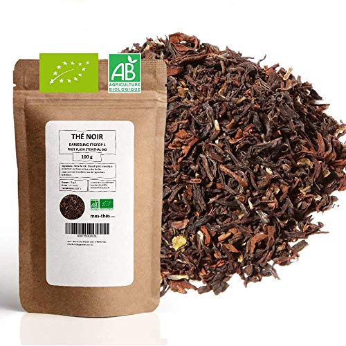 Thé Noir Bio - Darjeeling ftgfop - 100g (40 tasses) - Thé en vrac 100% Agriculture Biologique - Mes-Thés