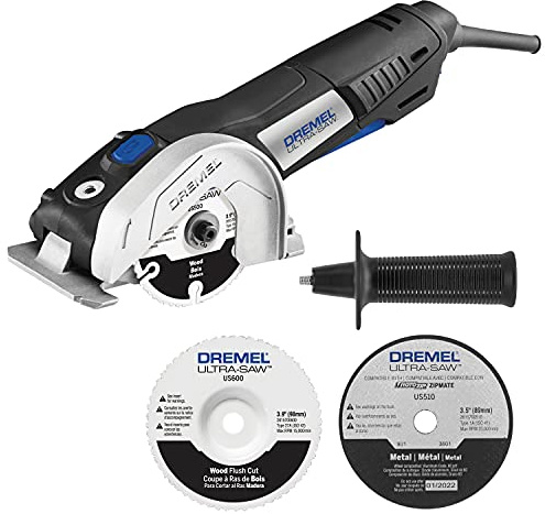 Dremel US40 Ultra-Saw Corded Compact Saw Tool Kit with 3 Cutting Wheels and Auxiliary Handle