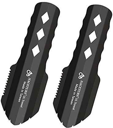 NACETURE Ultraleichte Backpackkelle aus Aluminium, kleines Töpfchen-Multitool mit längerem Griff, unverzichtbar für Wandern, Camping und Überlebenstaschen (Schwarz, 1 Packung) (Schwarz, 2 Stück)