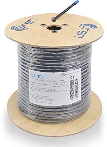 Oren CAT7 100m Ethernet Kabel für den Außenbereich – Direkte Erdverlegung – 23 AWG Reiner Kupferdraht – 900 MHz Bandbreite S/FTP Internet LAN Netzwerkkabel, halogenfrei, nicht korrosiv – 10 GbE