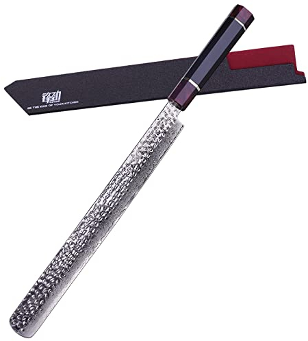 FINDKING Serie Eternity, coltello per affettare il prosciutto con fodero, coltello affilato per intagliare la carne, coltello indispensabile per il barbecue, acciaio di Damasco, 12 pollici/30CM