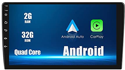 Universale CarPlay/Android Auto Autoradio Android FM Radio Stereo navigazione per auto Pad Lettore multimediale GPS 10 IPS Schermo tattile Display BT WiFi 2 Din Headunit Tablet Quad Core 2G+32G