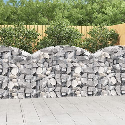Homgoday Gabion Basket Arched Gabion for Stones Gabion with Metal Gabion Bed Metal Gabions for Gabion Stones Raised Bed 150 x 30 x 100/120 cm Galvanised Iron
