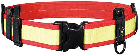 tee-uu RED räddningstjänstkoppling | olika storlekar S–XXL | bälte för hölster | komplett set med under- och övre bälte | sjukvårdare | insatsbälte | steglöst justerbart (L)