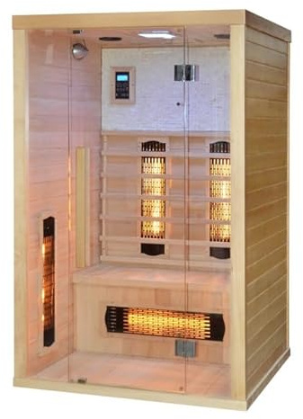 Bagno Italia Sauna a infrarossi 120x110 cm altezza 190 cm per 2 persone multifunzione cromoterapia profumoterapia