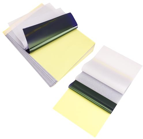 patinadrift 100 Blätter Tattoo Transferpapier, A4 Tattoo Stencil Papier Transferpapier, Tattoo Zubehör, Schichten Schablonenpapier für Tattooing Thermal Tattoo Stencil Paper