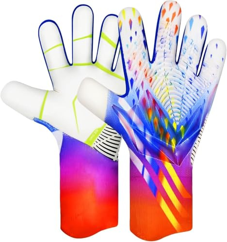Goalkeeper Gloves, Football Gloves, Boys, Girls And Youth, Goalkeeper Gloves, For Training And Games, Non-slip, Thick, Wear-resistant And Breathable, Finger Support, Size 6/7/8/9/10(Size:8,Color:A)