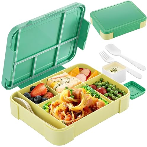 Esshogo Lunchlåda för barn, lunchlåda för barn med fack, 1330 l smörgåsburk för barn, skola, matlåda för steg, skolsaker, smörlåda för dagis, skola, picknick, utflykter