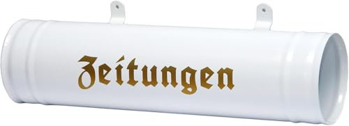 Rouleau à journaux, boîte à journaux, tube à journaux, couleur au choix - Résistant aux intempéries et aux UV - Blanc