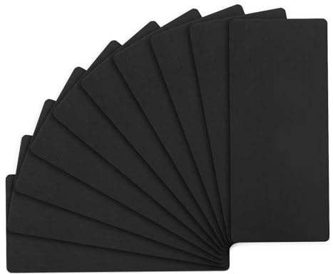 M METERXITY 10-Pack Anodized Aluminium Laser Engraved Mount Metal Plate 2x1x0.06 Inch with Self Adhesive Engraver Blank Anodized Aluminum Sheets for DIY Laser Printing/Home/Office[Black]