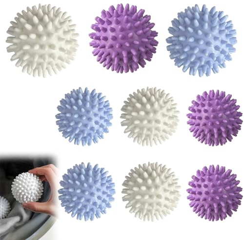 Tumble Dryer Balls, 9 Pcs Laundry Balls for Tumble Dryer, Energy Saving Dryer Balls, Reusable Tumble Dryer Clothes Softener Washing Machine Balls, Silicone Laundry Balls
