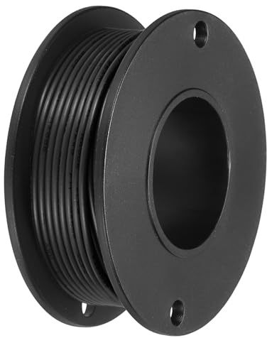 sourcing map Bobine de fil de cuivre étamé UL1007 avec conducteur toronné en PVC 26 AWG pour connexion interne, noir, 10 m