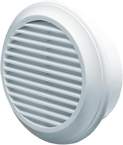 150mm White Circular Air Vent Grille – Fixed Blade Exterior Duct Cover – UV-Resistant Wall or Soffit Outlet for Home Ventilation, Cooker Hood, Toilet Fan, or HVAC Systems