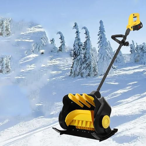 Pala da neve elettrica con doppie batterie rimovibili, profondità 15,2 cm, larghezza 40,6 cm, distanza di lancio di 10,1 m, manico frontale regolabile, asta telescopica, spazzaneve portatile