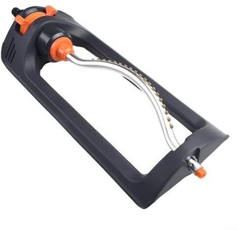Springwillfly Aspersor oscilante Sistema de riego automático de 19 agujeros con tubo de pulverización de aluminio para césped grande, jardín, patio, refrigeración industrial, múltiples modos de