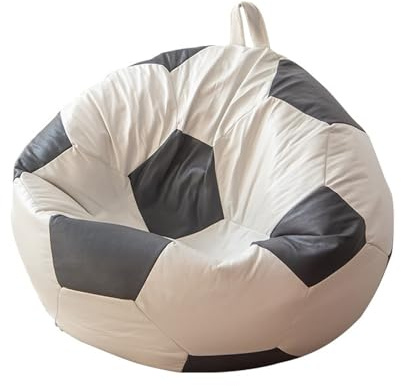 Soccer Bean Bag(No Fillers) Bean Bags Made of Artificial Leather Cushion Football Unpadded Seat Cushion Cover Gaming Chair Indoor for Kids and Adults(70cm)