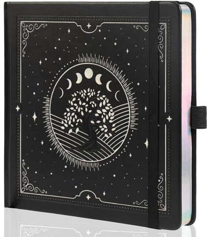 TIEFOSSI Tree of Life Journal, Diario Quadrato a Punti per Donne e Uomini, Diario con Copertina Rigida in Pelle Vegana con Segnalibro, Carta Spessa da 160 GSM, 160 Pagine Numerate