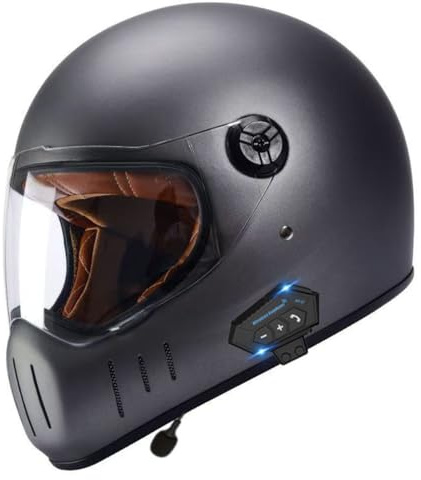 Casco De Moto Modular con Bluetooth Integrado DOTECE Homologado Casco Integrales Moto Scooter para Mujer Hombre Adultos con Visera Casco Moto Integral 4,XXL:63-64CM