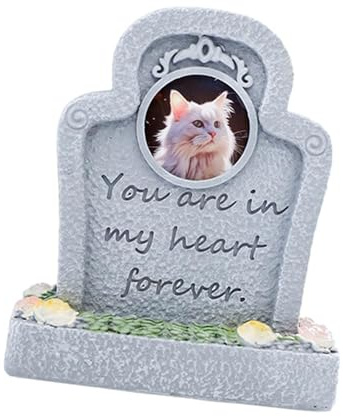 YIXANNX Monument commémoratif pour Animaux de Compagnie, stèle funéraire en résine pour Chat, à Installer sur Un Porche extérieur, Gris, Éternel