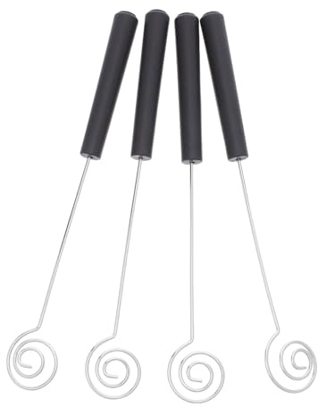 Healifty Forchette da Fonduta in Acciaio Inox 4 Pezzi Utensili per Immersione Cioccolato a Spirale Strumenti per Dolci e Pasticceria per Dessert e Decorazioni Fai da Te