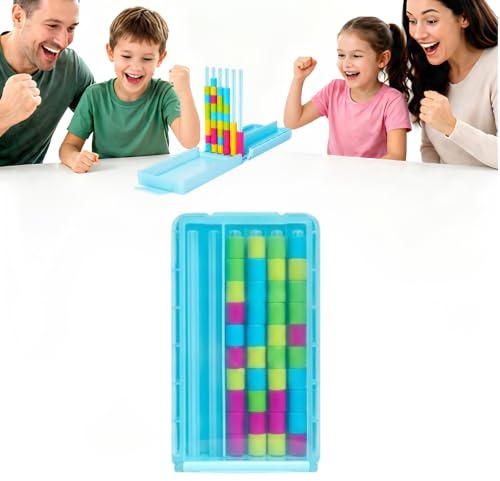 Mini Colour Stack Challenge, Portable Brain Teaser Travel Game | Travel Fast-Paced Matching & Ring Sorting Puzzle, Logic Focus Training Ideal for Kids & Adults