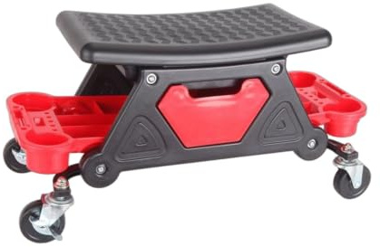PETSOLA Taburete Mecánico con Ruedas Acolchado Taburete Taller con Banja Altura Asiento Mecánico para Mecánicos, Garaje