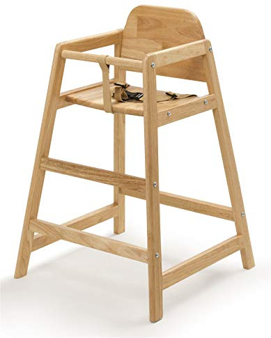 Safetots Simply Stackable Wooden High Chair, Natural, Highchair for Baby and Toddler, Stylish and Practical, Baby Highchair for Your Home or Space Saving High Chair for Restaurant