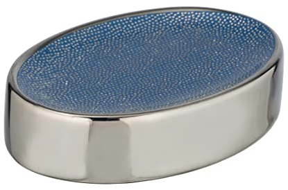 Wenko Portasapone Nuria argento/blu, Ceramica, 12 x 28 x 63 cm