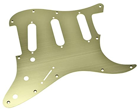 KAISH Battipenna per chitarra ST/Stratocaster SSS, in metallo anodizzato, stile moderno, 11 fori, per USA/Messico Stratocaster/Stratocaster Gold