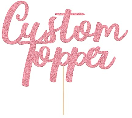 Cake Topper Personalised Birthday Cake Topper Multicoloured Customised Cake Decoration Any Word Any Text for 1st 3rd 13th 16th 18th 21st 30th 50th 60th (Light Pink)