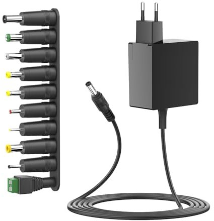 HKY Alimentation 12V 3,5A, Chargeur Universel 12v 2A 2.5A, Adaptateur Secteur AC/DC 100-240v 50/60hz, Transformateur 220v Prise Cable, Power Adapter Supply pour Lecteur DVD TV LED,Disque Externe
