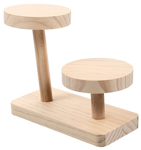 Cabilock Ohrring Cupcake-Turmständer Rustikales Holz Dessert-Display 2 Etagen Snack Servierplatte Schmuck Pop-Figur Regal-Organizer Für Hochzeit Babyparty Ausstellungsstand