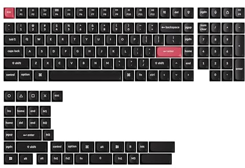 Keychron OSA Profile Double-Shot PBT Keycap Full Keycap Set (141 Keys) - White on Black, Compatible with MX Mechanical Switches, Non-Shine-Through, Fits ANSI Layouts (100%, TKL, 96%, 75%, 65%, 60%)