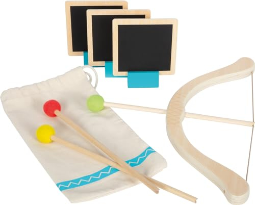 small foot Pfeil und Bogen „Active“ aus Holz, Bogenschießen mit 3 Zieltafeln und Beutel, für Kinder ab 5 Jahren, 12478