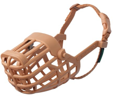 Baskerville Classic Basket Muzzle - Dog can Pant and Drink, Prevents Biting and Food Waste Scavenging, Strong TPR, Ideal for Longer Nosed Dogs, Breathable Dog Training Muzzle for Small Dogs (Size 2)