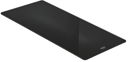 GROHE Tagliere in Vetro, Tagliere Sopra il Lavello della Cucina, 240 x 490 mm, Spessore 5 mm, Infrangibile, Lavabile in Lavastoviglie, Nero, 40787K00