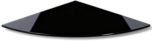 HOOZ Glas-Bodenplatte Viertelkreis – Sicherheitsglas für Kaminofen, Ecktisch & Wohnbereich, Blumenecke Schwarz 75 x 75 x 0,6 cm