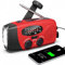 Radio solare portatile con meteo AM/FM/NOAA, generatore a manovella, 2000 mAh, caricatore USB per telefoni cellulari, torcia a LED, per emergenze, campeggio, pesca (rosso)