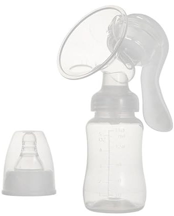 Journeyside Milchpumpe Manuelle, Kompakte Manuelle Milchpumpe, 2-stufige Sauggeschwindigkeitseinstellung, Ergonomisches Design, Benutzerfreundliche BPA-freie Milchpumpe, Weiß, 150 ml
