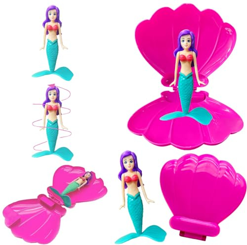 YOUYIKE Juguete de Piscina Sirena con Conchas - Set de Buceo con 2 Conchas y 2 Sirenas, Juguete Acuático para Niños Exterior/Piscina, Juguete Submarino Educativo
