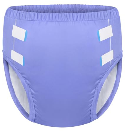 LittleForBig mjuka sidenunderkläder bekväma tvättbara återanvändbara Primary Comfort Cloth träningsbyxor för vuxna Lila M