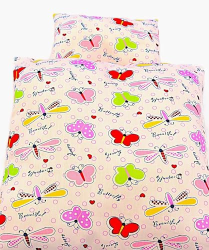 Generisch Puppenbettwäsche für Puppenbett & Puppenwagen weiß, Butterfly