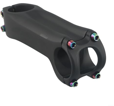 Zoegneer Attacco manubrio per bicicletta in fibra di carbonio, 31,8 mm, ultraleggero, T800, T1000, angolo di 6/17 gradi, design ergonomico, per manubri di bici da strada e mountain bike, 90 mm, nero