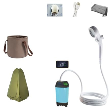ECVGHD Ducha portátil para campamento al aire libre, recargable por USB, bomba de ducha eléctrica para camping