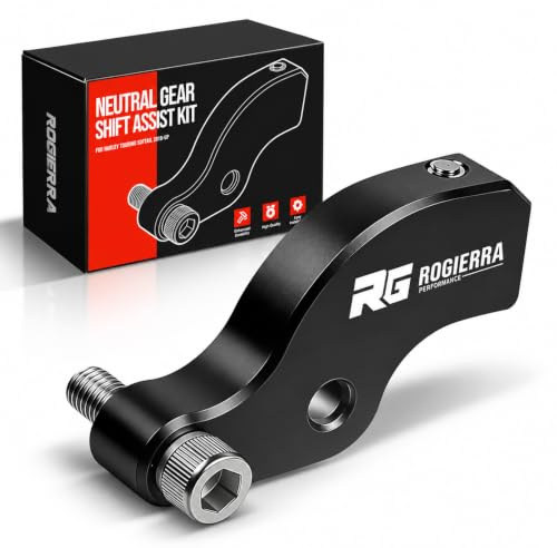 Rogierra Neutral Gear Shift Assist Kit - CNC M8 EZ Shift Lever Compatible with 2018-2025 Touring (Electra Glide/Road Glide/Tri Glide) & Softail (Fat Boy 114) Motorcycles - Easy Neutral Finder Black