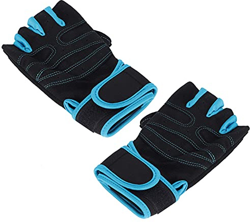 Ycauty Guantes protectores antideslizantes para levantamiento de pesas, soporte de muñeca para entrenamiento de gimnasio, goma que se muestra (M)