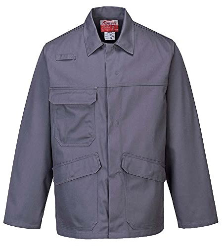 Portwest Chaqueta Bizflame Pro, Tamaño: L, Color: Gris, FR35GRRL