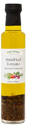 Lesley Elizabeth Sundried Tomato Seasoned Cooking Oil, 8.5 fl oz – Tomato & Garlic-Infused Olive & Canola Oil for Dipping, Roasting, Marinades, Dressings, Vegetables & Everyday Cooking – All-Natural, Plant-Based Ingredients