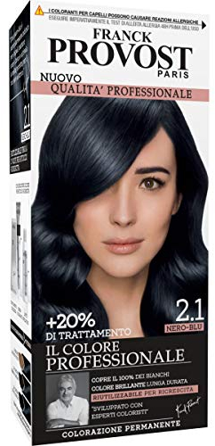 Franck Provost Tinta Capelli Colore Professionale a Domicilio, Valorizza Riflessi e Brillantezza, Nero Blu